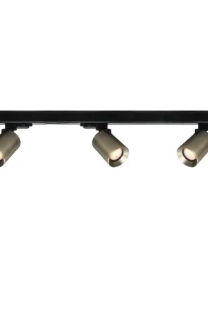 Artdelight 1-fase Railsysteem Megano 1m set (eindvoeding) - Zwart/Antiek Brons Premium