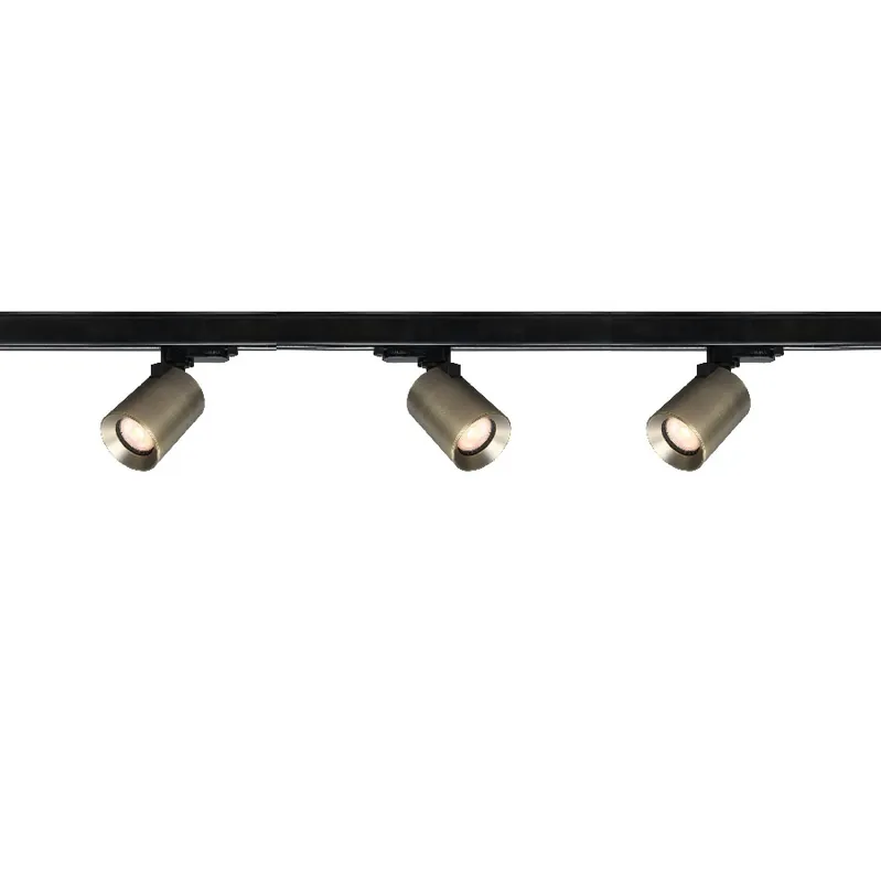 Artdelight 1-fase Railsysteem Megano 1m set (eindvoeding) - Zwart/Antiek Brons Premium