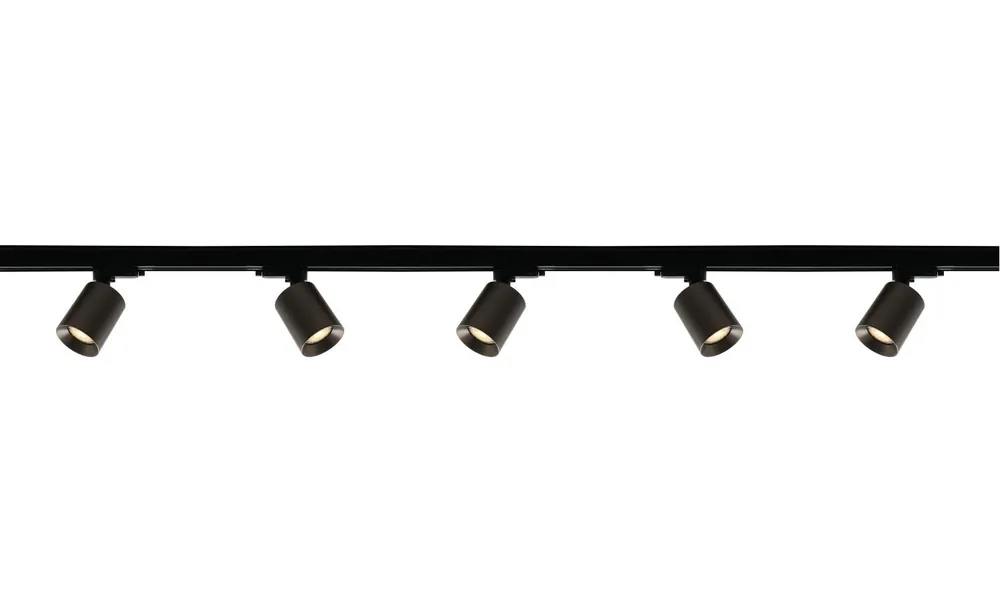 Uitverkoop Artdelight 1-fase Railsysteem Megano 2m set (eindvoeding) - Zwart/Gun Metal