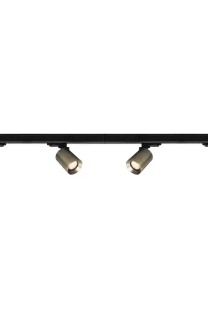 Artdelight 1-fase Railsysteem Megano 2m set (middenvoeding) - Zwart/Antiek Brons Laatste Kans