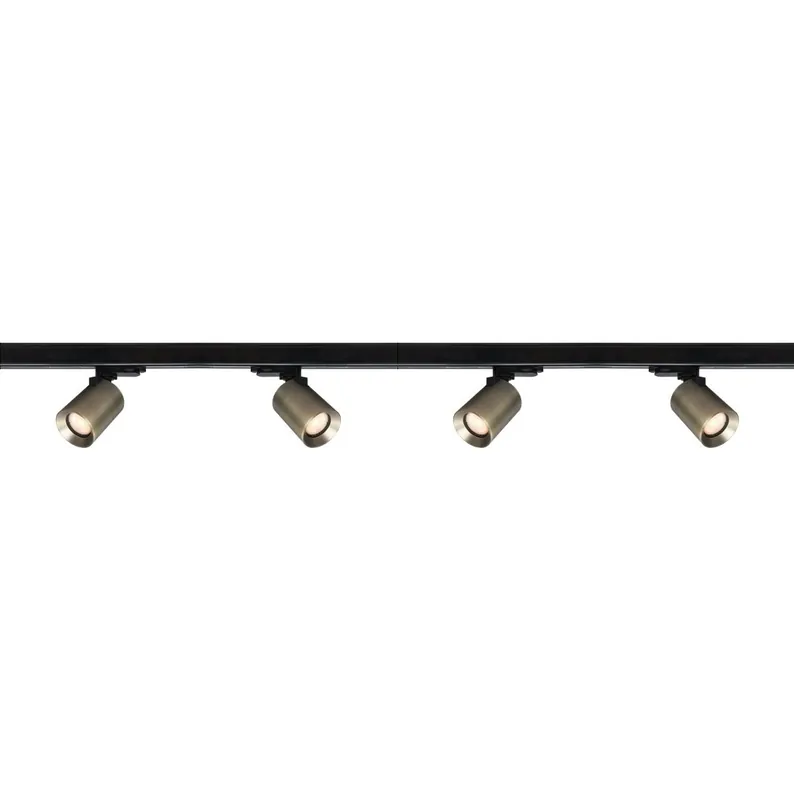 Artdelight 1-fase Railsysteem Megano 2m set (middenvoeding) - Zwart/Antiek Brons Laatste Kans