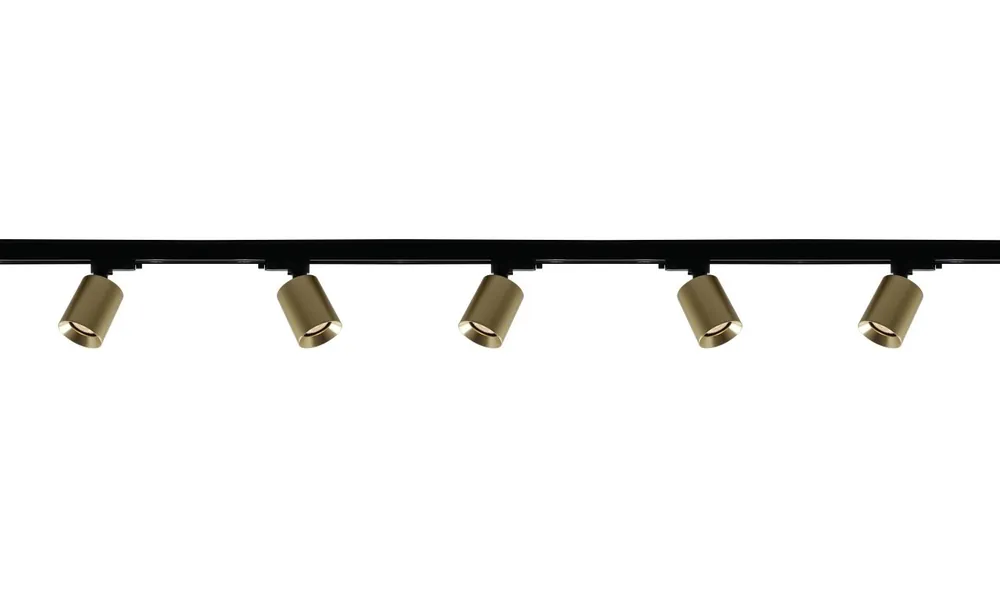 Artdelight 1-fase Railsysteem Megano 2m set (eindvoeding) - Zwart/Goud Uitverkoop