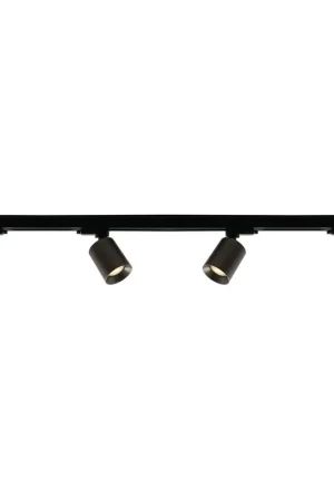 Artdelight 1-fase Railsysteem Megano 2m set (middenvoeding) - Zwart/Gun Metal Uitverkoop