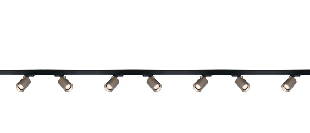 Artdelight 1-fase Railsysteem Megano 3m set (eindvoeding) - Zwart/Champagne Veilige Betaling