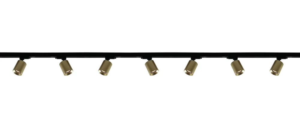 Express Levering Artdelight 1-fase Railsysteem Megano 3m set (eindvoeding) - Zwart/Goud