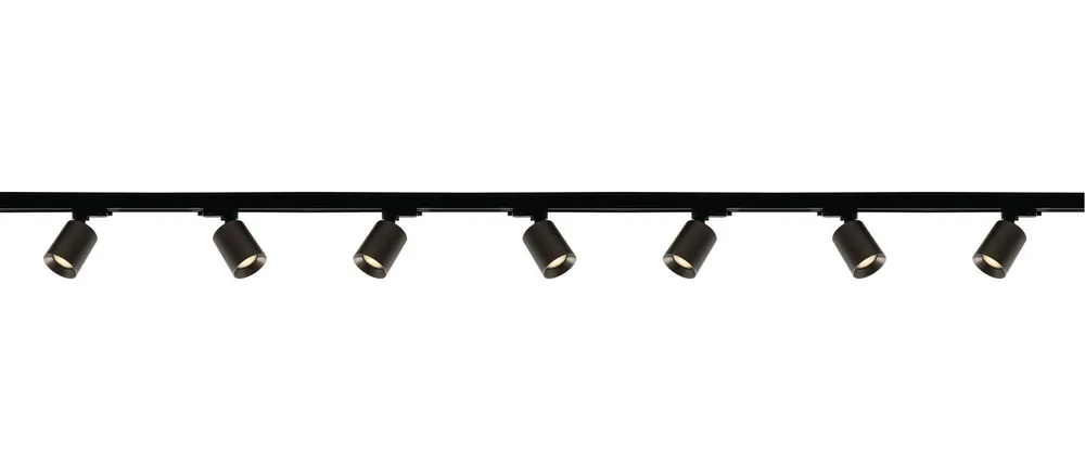 Artdelight 1-fase Railsysteem Megano 3m set (eindvoeding) - Zwart/Gun Metal Finale Uitverkoop