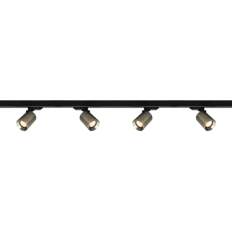 Artdelight 3-fase Railsysteem Megano 2m set (middenvoeding) - Zwart/Antiek Brons Speciale Aanbieding