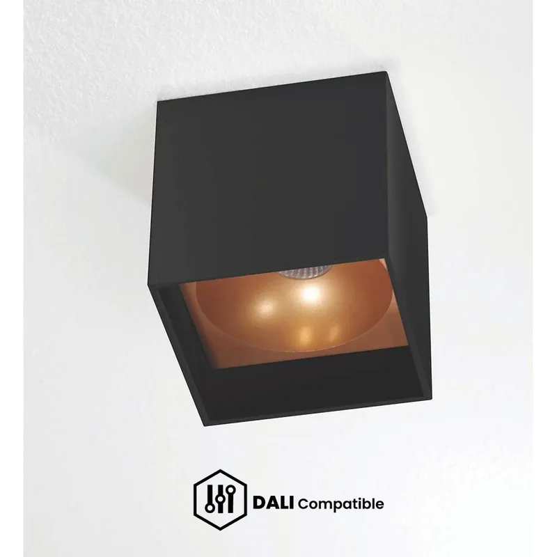 Exclusieve Aanbieding Artdelight DALI Plafondlamp Brock - Zwart/Koper