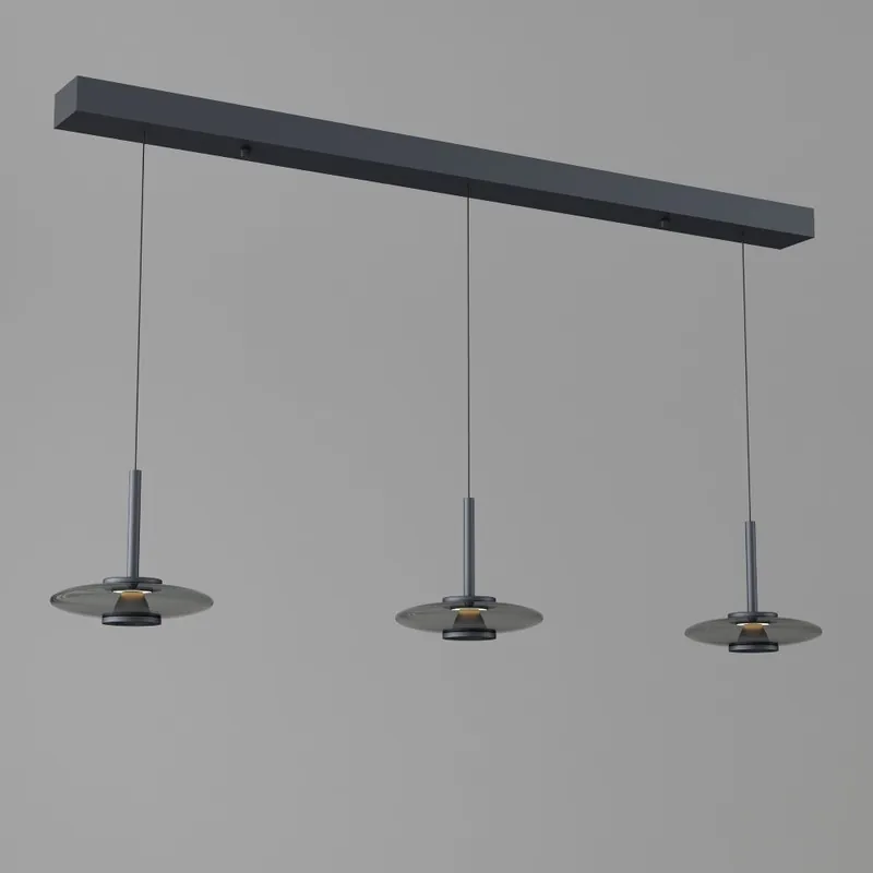 Gecertificeerd Artdelight Hanglamp Madison 3L - Zwart/Smoke
