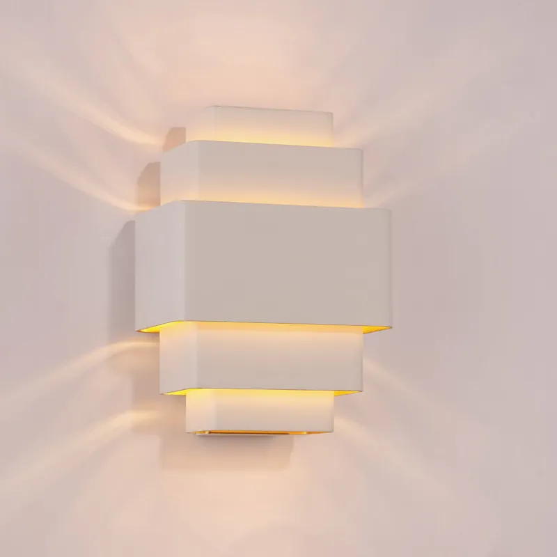 Superprijs Artdelight Wandlamp Layers - Wit/Goud
