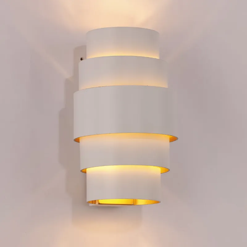 Korting Artdelight Wandlamp Rolls - Wit/Goud