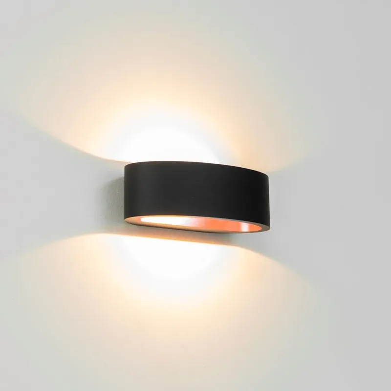 Artdelight Wandlamp Sharp - Zwart/Koper Direct Beschikbaar