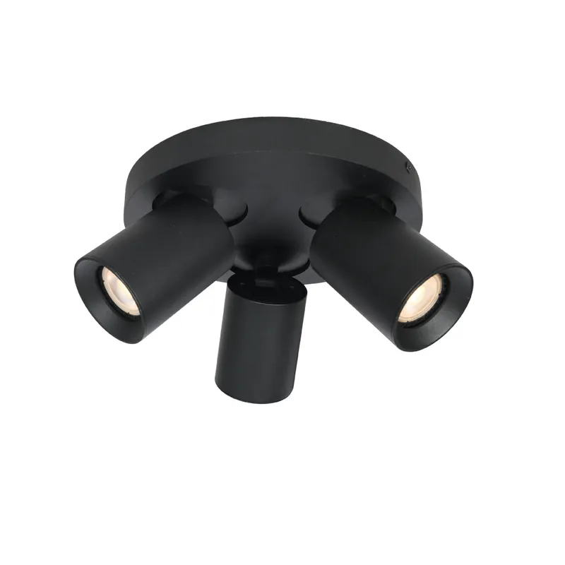 Artdelight Plafondlamp Megano 3L Rond - Zwart Premium