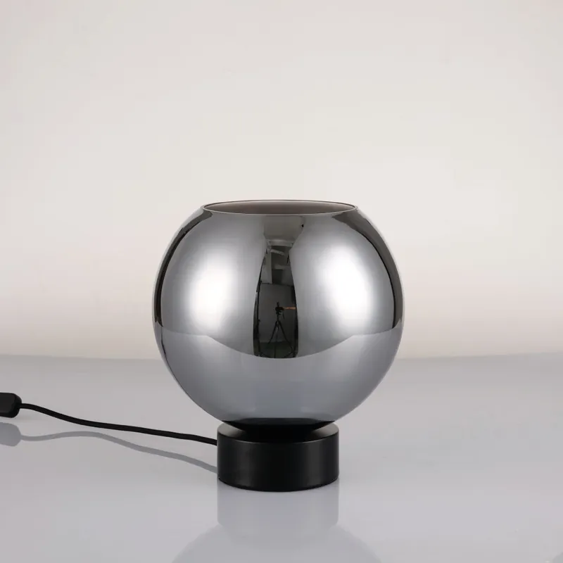 Artdelight Tafellamp Round Zwart + Glas Marino Populair