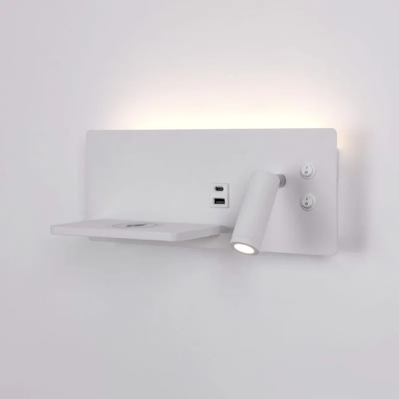 Beste Prijs Artdelight Wandlamp Charge USB Rechts - Wit