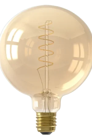 Direct Verzonden Calex E27 Led Filament Globe 125mm Gold 3,8W 2100K 250lm - Dimbaar
