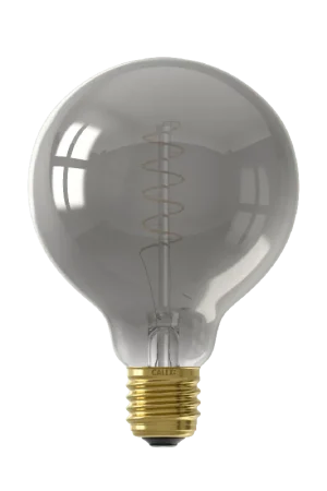 Direct Verzonden Calex E27 Led Filament Globe 95mm Smoke 4W 1800K 136lm - Dimbaar