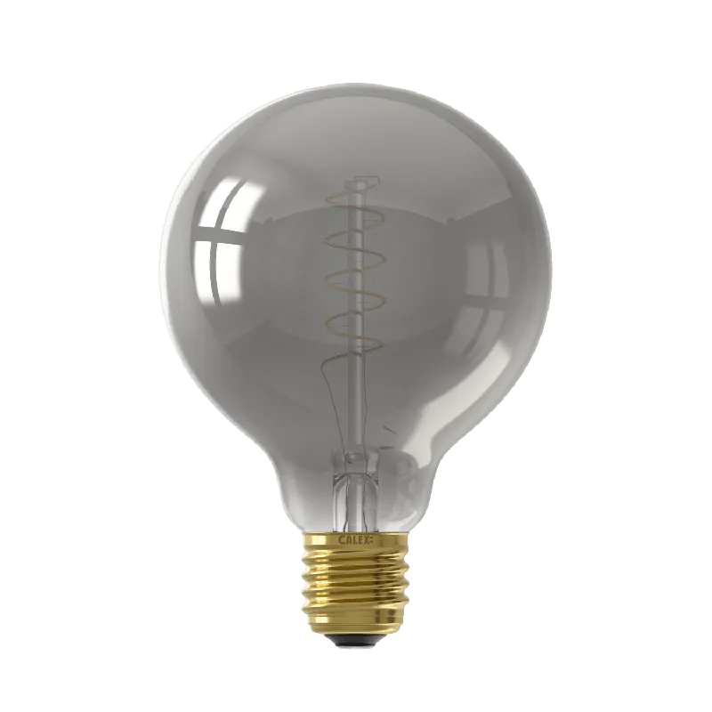 Direct Verzonden Calex E27 Led Filament Globe 95mm Smoke 4W 1800K 136lm - Dimbaar