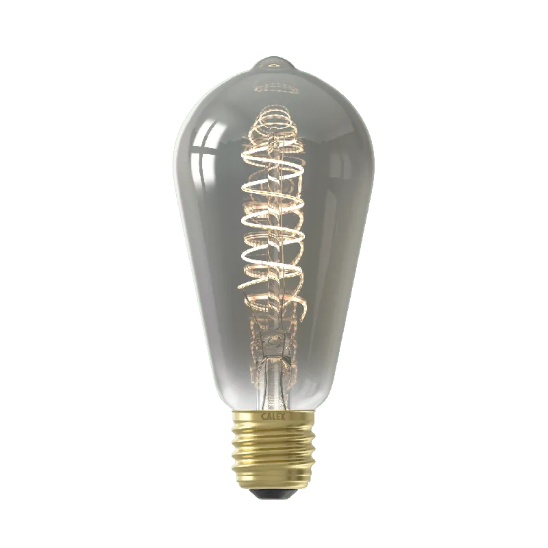 Direct Verzonden Calex E27 Led Filament Rustiek Smoke 4W 1800K 136lm - Dimbaar