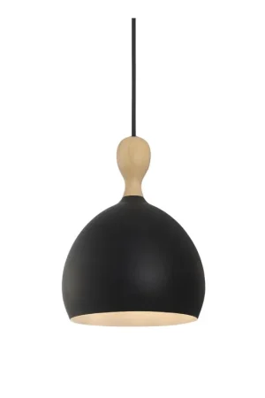 Beste Prijs Halo Design Hanglamp Dueodde 18cm - Zwart/Hout