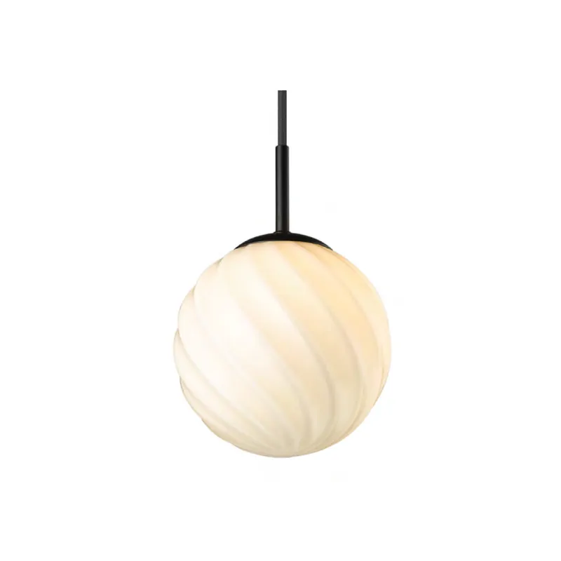 Halo Design Hanglamp Twist Ball 15cm - Opaal/Zwart Koopje