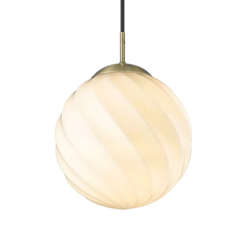 Halo Design Hanglamp Twist Ball 25cm - Opaal/Messing Hete Deal