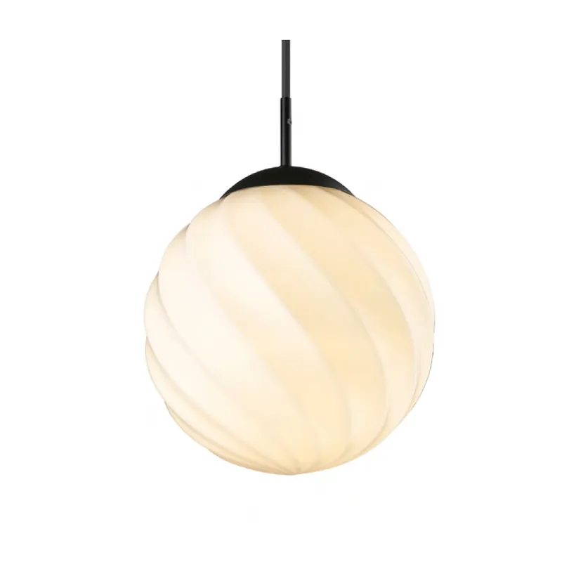 Gecertificeerd Halo Design Hanglamp Twist Ball 25cm - Opaal/Zwart