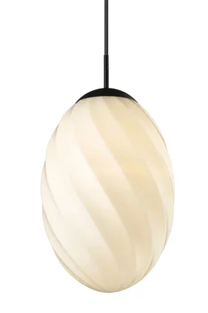 Superprijs Halo Design Hanglamp Twist Egg 25cm - Opaal/Zwart