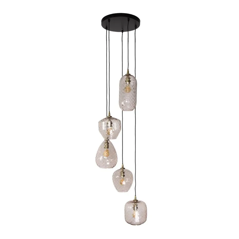 Dagaanbieding HELDR! Hanglamp Rosa 5L - Roze Glas