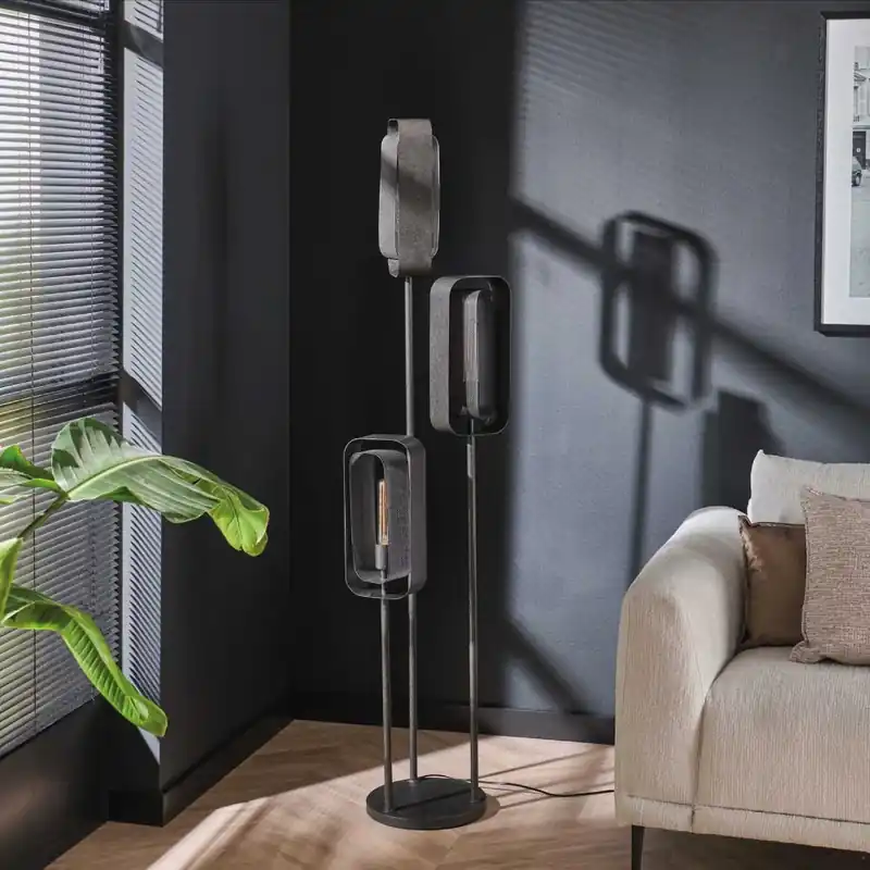 Flitsaanbieding HELDR! Vloerlamp Luano 3L - Zwart