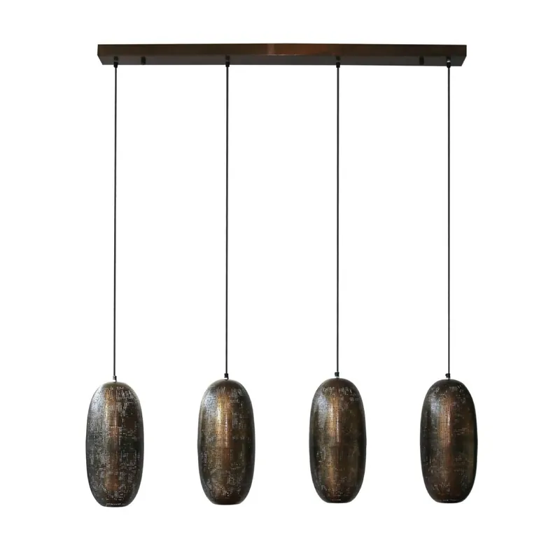 HELDR! Hanglamp Ciro 4L - Antiek Brons Gereduceerde Prijs