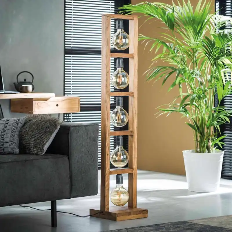 HELDR! Vloerlamp Acaro 5L - Hout Express Levering