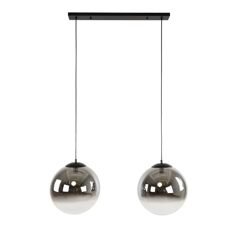 HELDR! Hanglamp Sava 2L XL - Rookglas/Transparant Voordeelprijs
