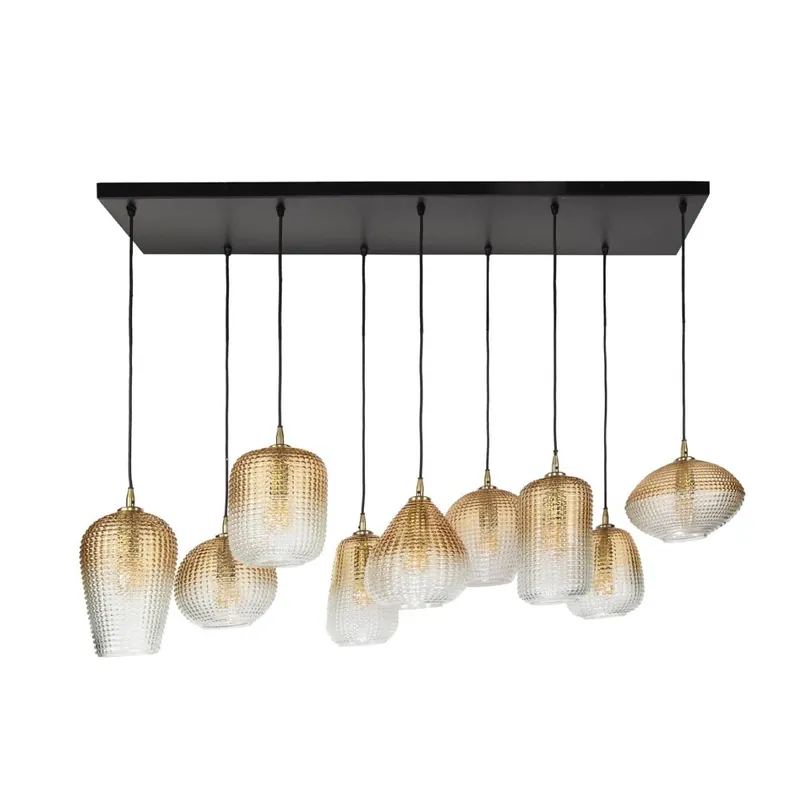 Rechtstreeks Van De Fabrikant HELDR! Hanglamp Tivola 9L - Amber/Transparant