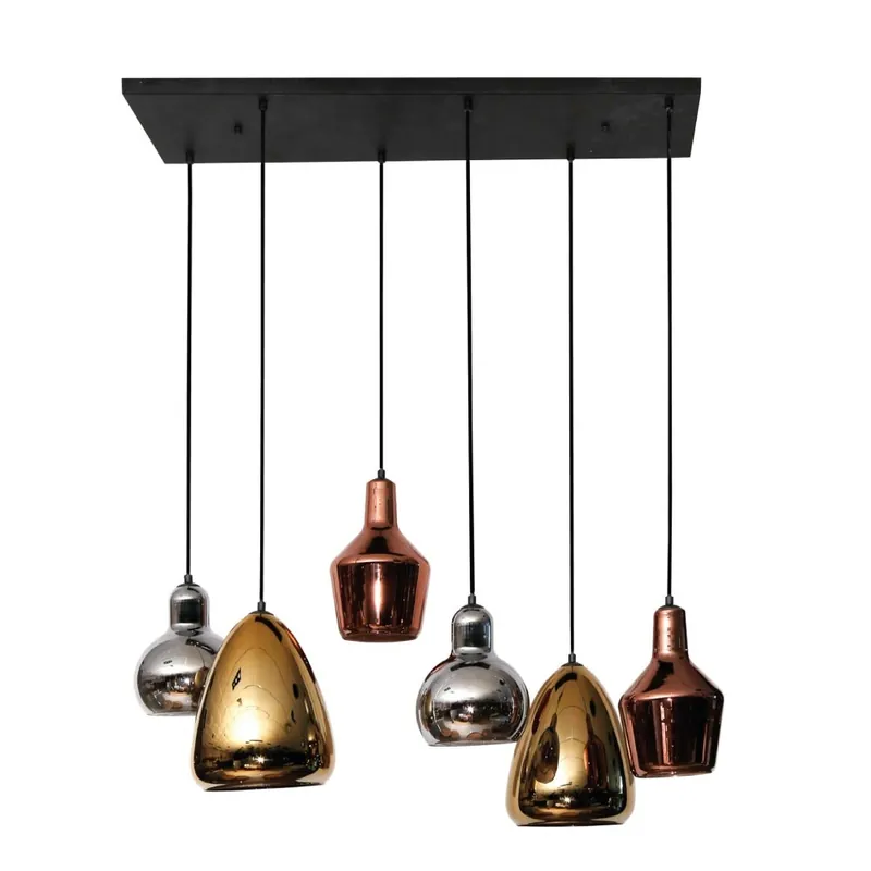 Snelle Levering HELDR! Hanglamp Elena 6L - Multicolor