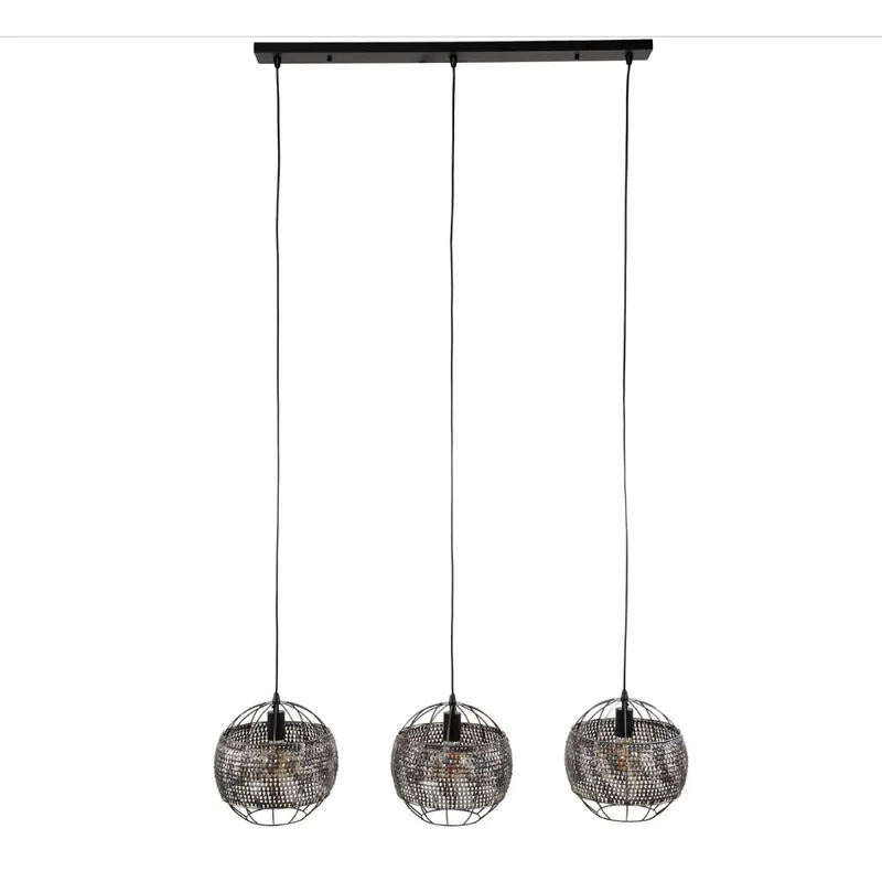 HELDR! Hanglamp Bueno 3L - Zwart/Bruin Beperkte Voorraad