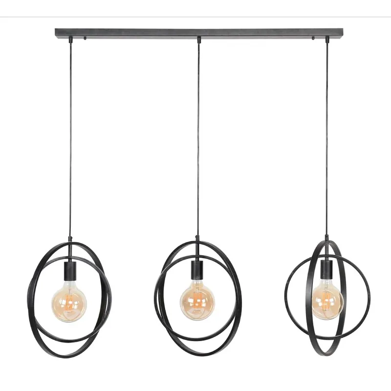 HELDR! Hanglamp Riola II 3L - Charcoal Flitsaanbieding