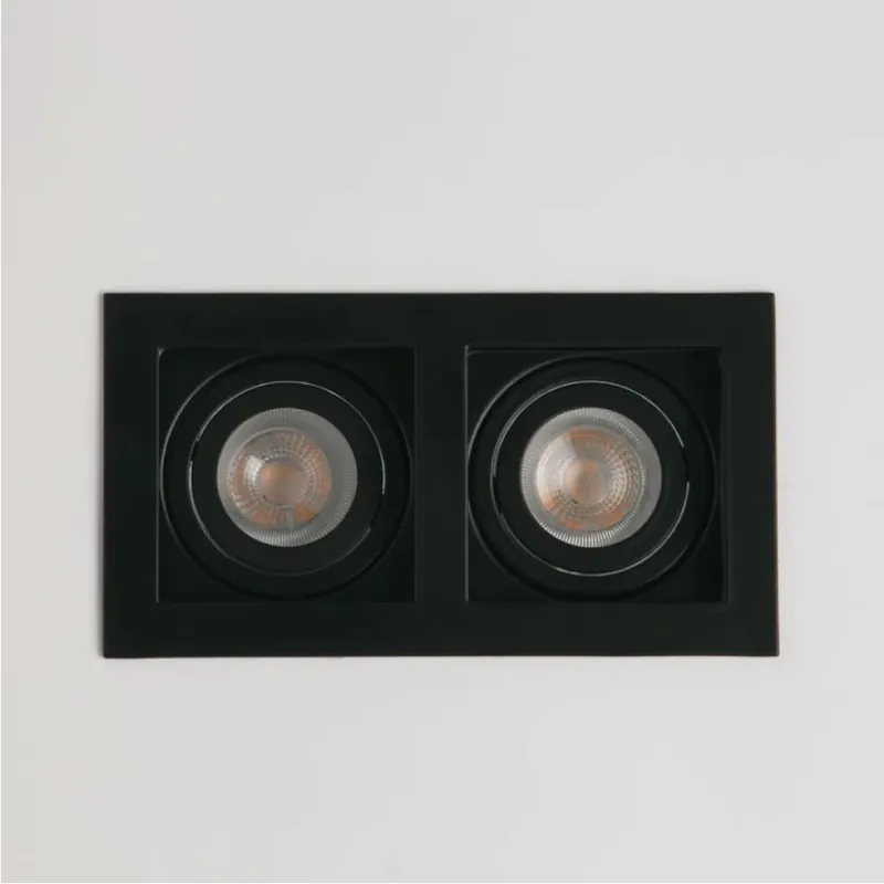Lighting Collection Inbouwspot Grid 2L - Zwart Nieuw
