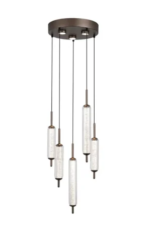 Searchlight Hanglamp Cattail 8L Rond - Latte/Helder Dagaanbieding
