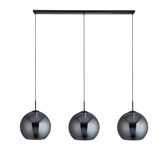Express Levering Searchlight Hanglamp Amsterdam 3L - Zwart/Smoke