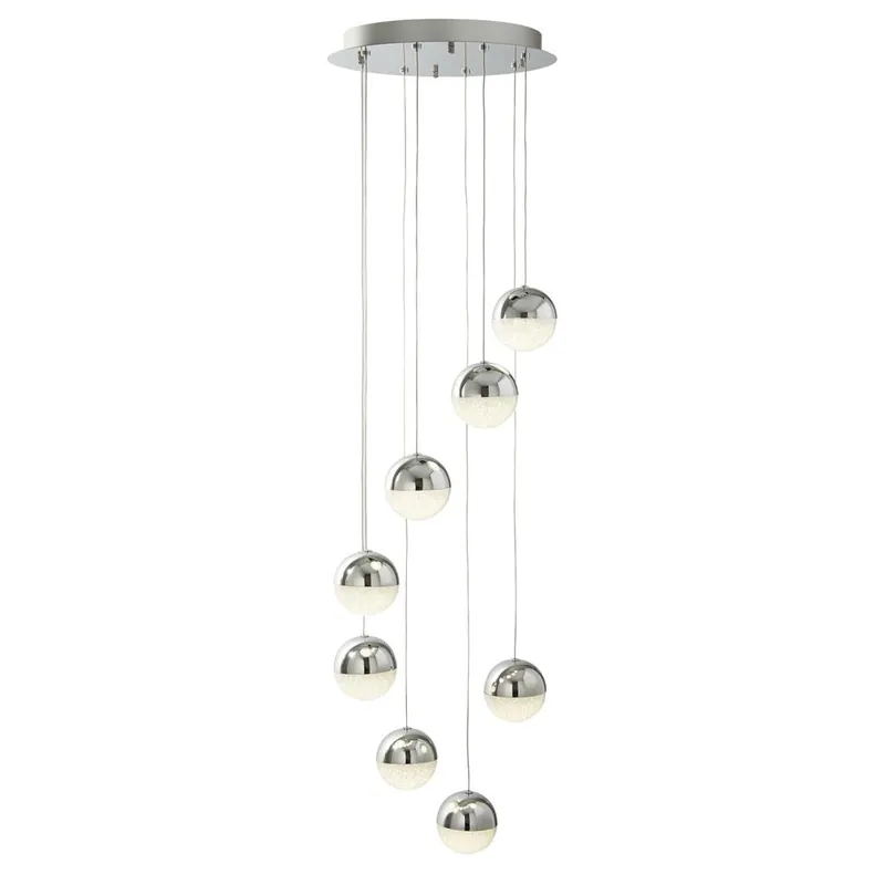 Searchlight Hanglamp Marbles 8L Vide - Chroom Meest Verkocht