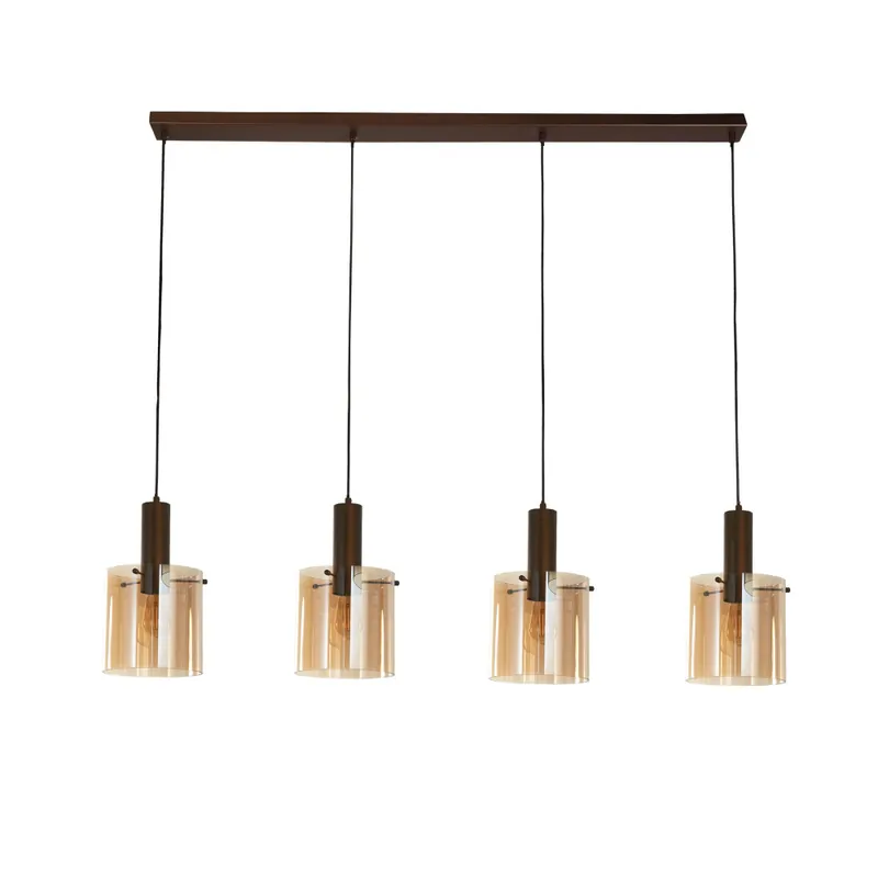 Searchlight Hanglamp Sweden 4L - Amber Op = Op