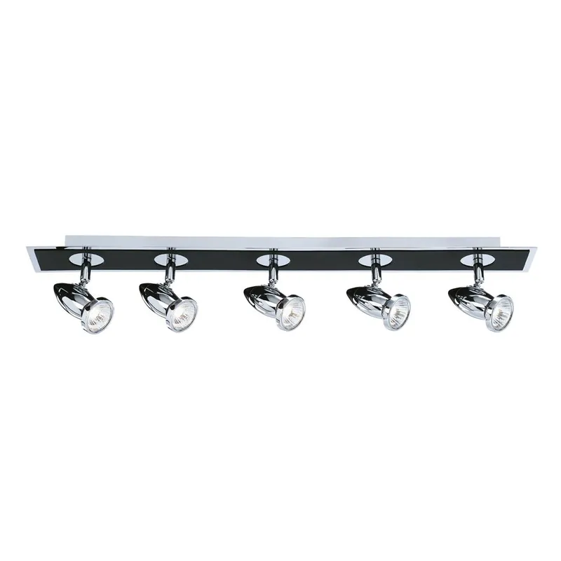 Searchlight Plafondlamp Comet 5L - Zwart/Chroom Snelle Levering
