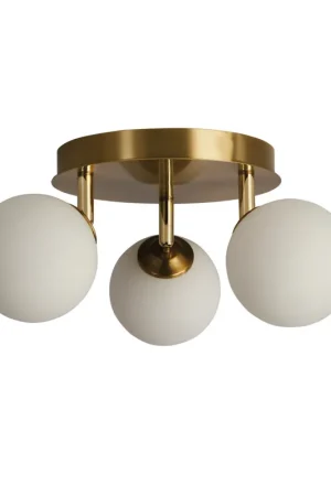 Aanbieding Searchlight Plafondlamp Crosby 3L - Goud/Opaal