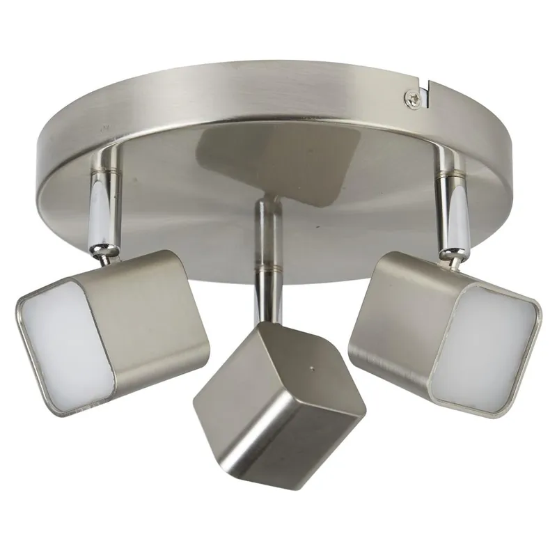 Searchlight Plafondlamp Quad 3L - Zilver Snelle Levering