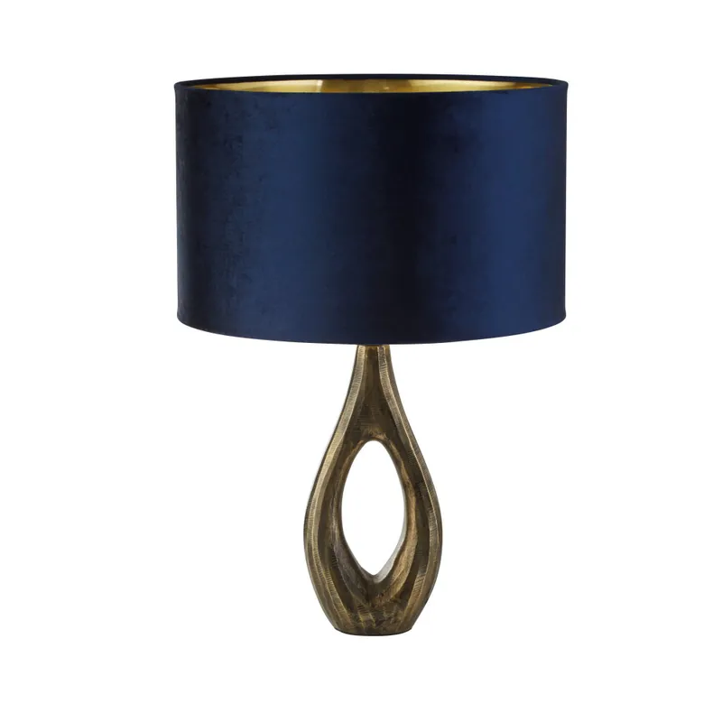 Searchlight Tafellamp Bucklow - Brons/Donker Blauw Tijdelijk Beschikbaar