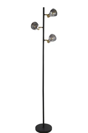 Actieprijs Searchlight Vloerlamp Westminster - Smoke/Goud