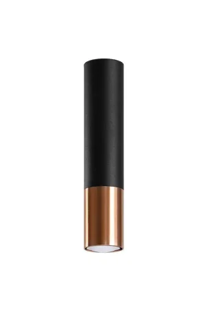 Flitsaanbieding Sollux Plafondlamp Loopez - Zwart/Koper - Verpakkingschade