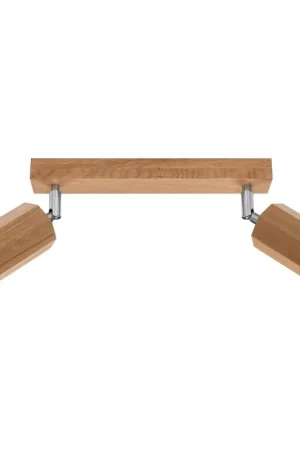 Sollux Plafondlamp Zeke 2L - Hout Direct Verzonden