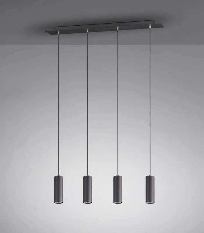 Trio Leuchten Hanglamp Marley 4L - Zwart Koopje